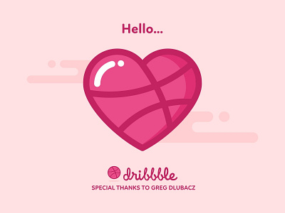 Hello Dribbble! art design dribble flat hello thank you thanks welcome