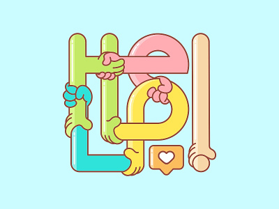 Help! art design flat help! illustration typography vector