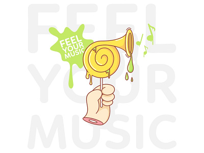 Feel Your Music art design flat illustration jazz music vector