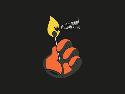 Halloween Return art darkness design fire flat halloween hand illustration lighter scary simple vector