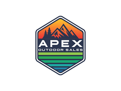 APEX Outdoor Sales Logo adventure art badges branding design logo mountain outdoor sales simple strong