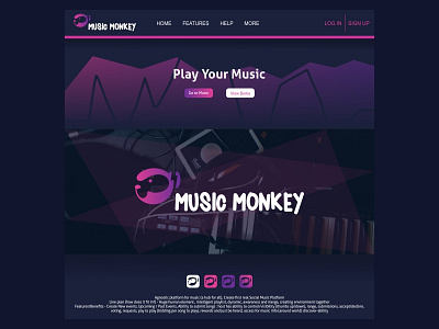 Music Monkey app art design icon logo monkey music playful ui web