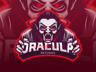 Dracula art character clean design esport esports logo flat halloween illustration logo mascot mascot logo scary vector