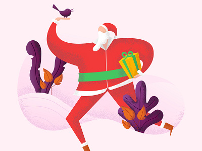 Santa Claus art brush character christmas design flat illustration santa claus vector
