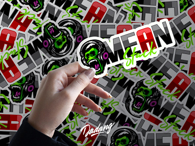 "MEANSTACK" Developer Sticker art branding code design developer esports illustration logo mascot mascot logo sticker sticker design ui ux vector web