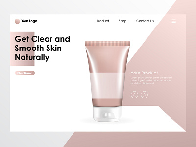 Facial Foam Pack Realistic With Landing Page Illustration