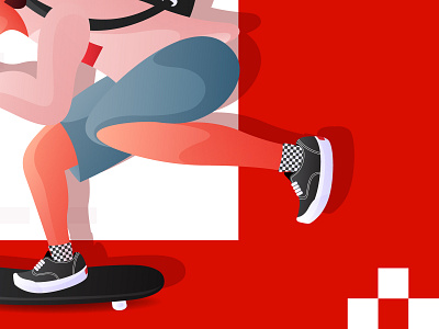 Vans Off The Wall app art branding character design flat illustration skate skateboarding ui ux vector web website