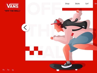 Vans Off The Wall app art branding character design flat illustration skate skateboarding ui ux vector web website