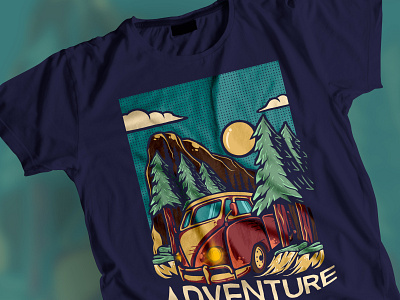 Adventure Begins adventure apparel art branding design explore illustration logo nature outdoor tees tshirt design wanderlust