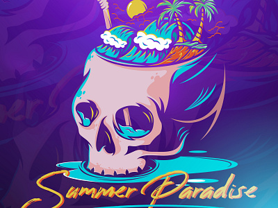 Summer Paradise adventure apparel art beach branding character design esports logo illustration logo mascot mascot logo summer tees tshirt design vector