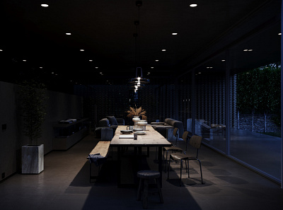 Dinning room of Bran's Lane house - option 2 3d adobe photoshop architectural visualization architecture archviz building flat flat design photoshop render