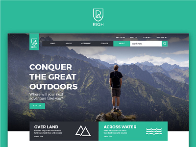 Rìgh Brand Concept adventure brand concept green icons logo outdoors sport ui ux web design