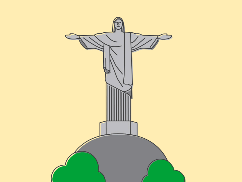 Christ the Redeemer after effects animation brazil christ the redeemer gif icons illustration motion graphics
