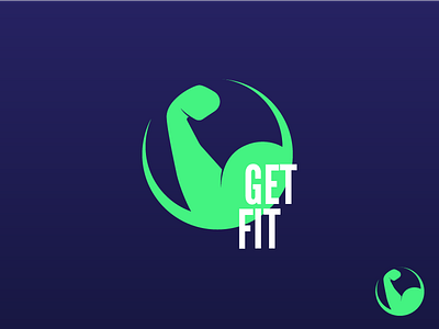 Get Fit blue brand design fit fitness green gym icon logo muscle neon trainer