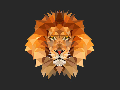 Lion animal design illustrator lion polygon shape vector