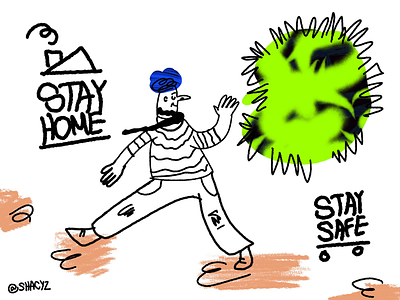 Stay home stay safe art corona corona virus design illustration stay home stay safe 🦠