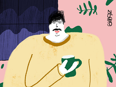 Morning matcha mood. art coffe color drink grain graphic design illustration match procreate