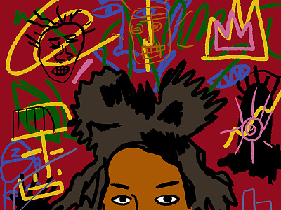 Basquiat icons art color design grain graphic design illustration shacy doodles