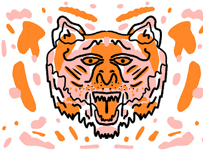 Tiger illustrated for an upcoming label.