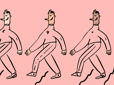 Not the Beatles art color design friends graphic design happy illustration pink walk