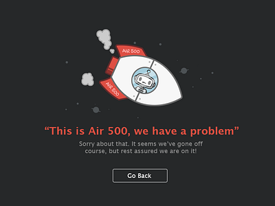 The Air 500 404 500 broken error illustration not found page robot rocket space