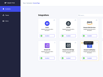 Integrations you say? aws branding dashboard icon people sidebar ui
