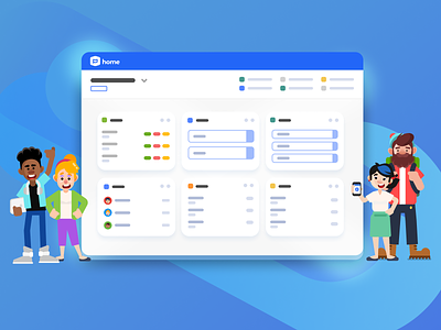 Simple Dashboard - Planning Center Home abstract blog branding character characters design illustration people simple ui vector