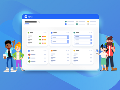 Simple Dashboard - Planning Center Home abstract blog branding character characters design illustration people simple ui vector