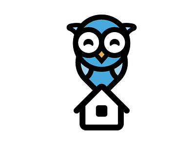 HouseHoot Logo idea cute home house icon illustration owl vector