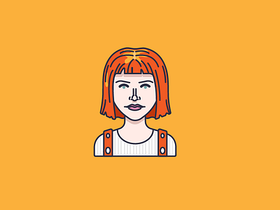 Leeloo Dallas Multipass avatar fifth element illustration line movies person scifi vector woman women