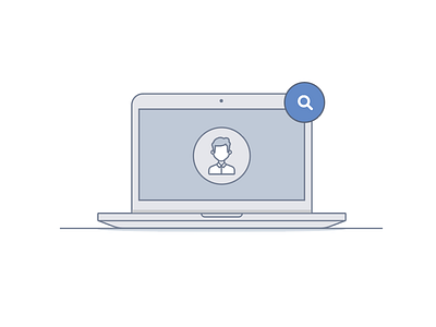 Person Searching icon illustration laptop man person search