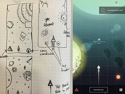 From Crappy Sketch to Idea in Comp game icon planet ship space ui vector