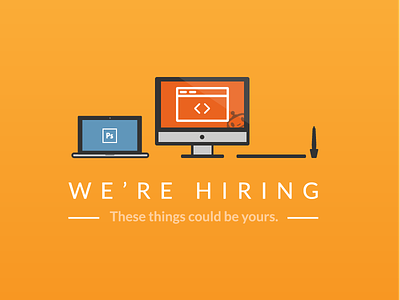 We're Hiring a Designer design display hiring job laptop vector