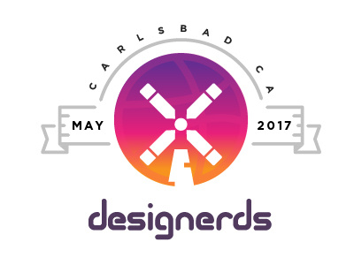 Logo V2 for the Designerd Meetup design illustration logo manner meetup nerd windmill