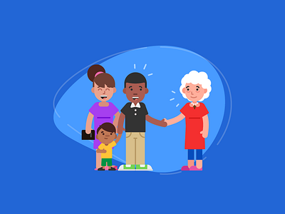 Family Greeting boy church family father illustration man onboarding son ui woman