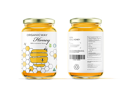 Honey Packaging Label 2d graphic design honey honeycomb illustration label packaging label product yellow