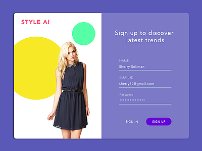Sign Up - Daily UI # 001 001 daily ui challenge debut dribbble fashion sign up ui