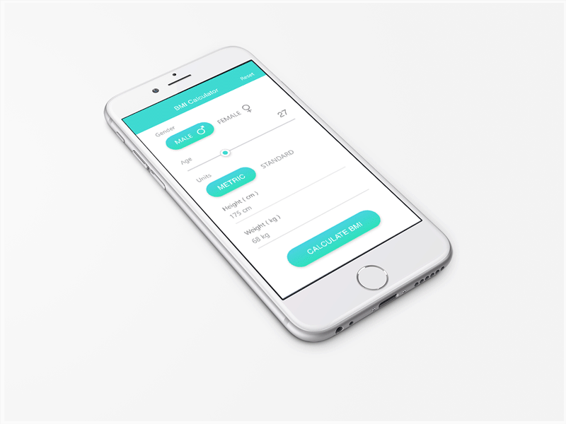 Calculator - Daily UI # 004 004 adobe xd bmi calculator daily ui challenge dailyui gif interaction