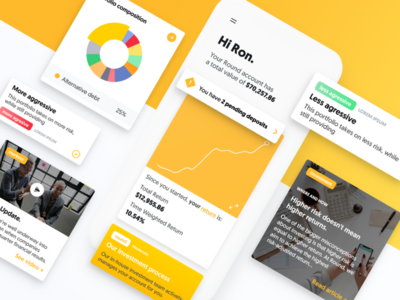 Investment App! app card charts dashboard design flat typography ui ux