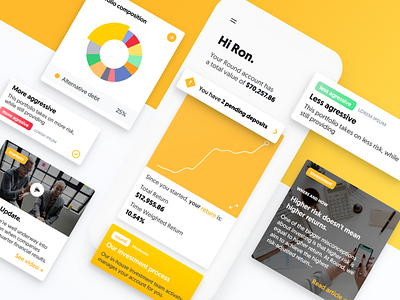 Investment App! app card charts dashboard design flat typography ui ux