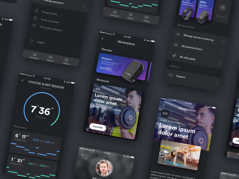 Biostrap App app design development excercise fitness fitness app portfolio ui work