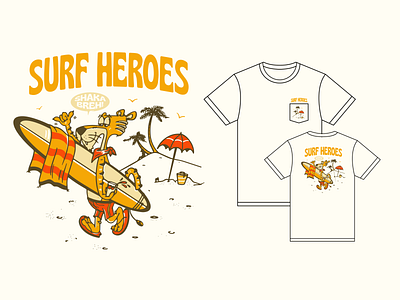 Surf Heroes apparel branding color design graphic hand lettering illustration lettering typography wip