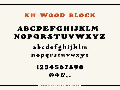 KH Wood Block Typeface block font illustration lettering typeface wood