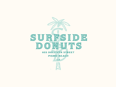 Lockup for Surfside Donuts beach branding donuts illustration