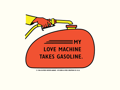 “Love Machine” color illustration motorcycles vintage wip