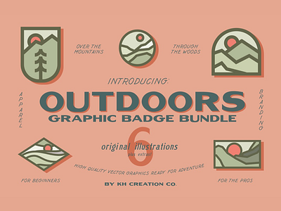 KH Outdoors Graphic Badge Bundle for Creative Market