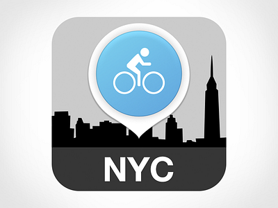 NYC Bike App app icon bike bike app blue clean flat grey icon launcher icon new york nyc