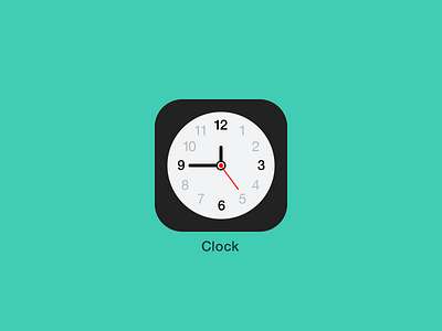 Clock iOS7 app app icon clock flat icon ios ios7