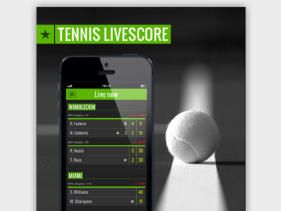 Tennis Livescore app app design design green livescore mobile mobile design tennis tennis livescore ui ux