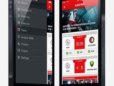 Football app - Dashboard